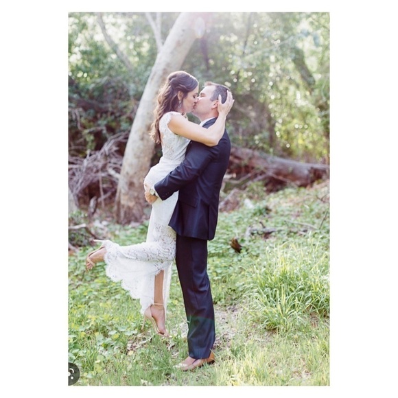 NWT RACHEL ZOE Estelle White Lace Cutout Open Back Maxi Gown Size US 6 - Picture 3 of 9